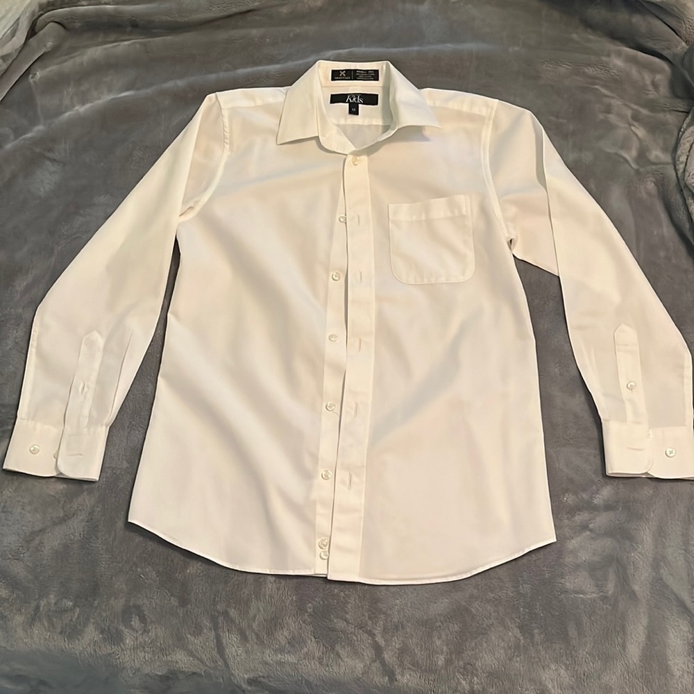 Boys Nordstrom kids white button up shirt size 12